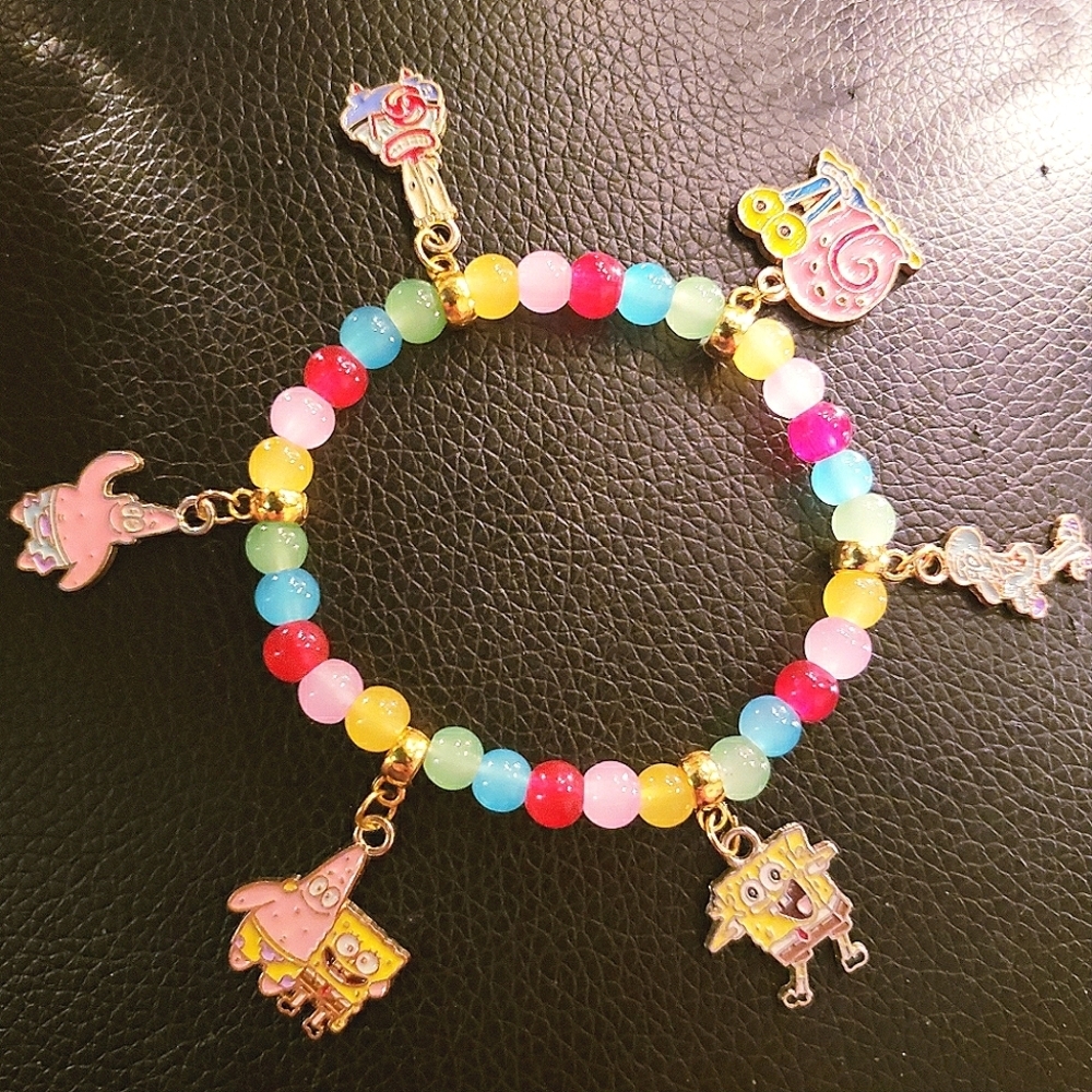 Handmade Beaded Spongebob Squarepants Patrick Squidward Bracelet